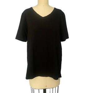Chico’s Classic Black Ultimate Tee Large  Short Sleeve Basic Top